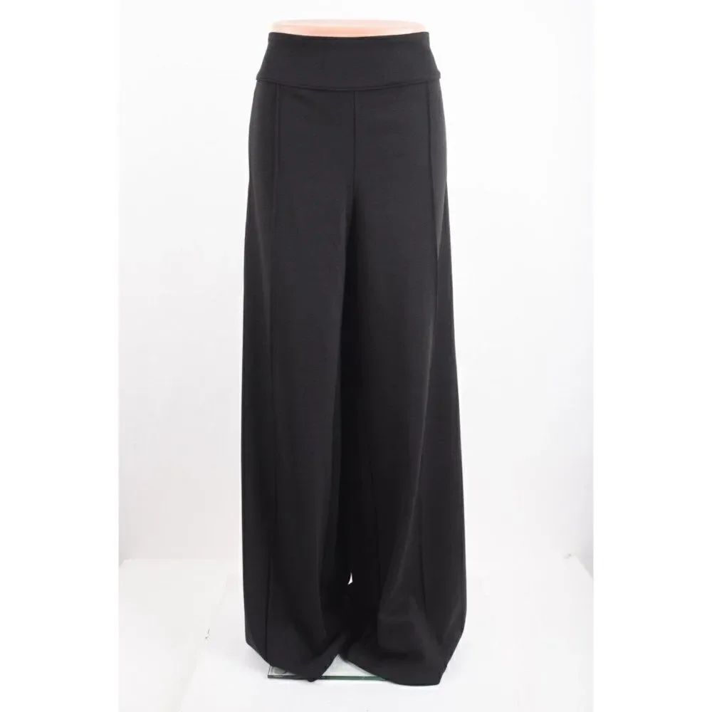 The Cause Collection Lisi Wide-Leg Stretch Pants Trousers L Large Black Snap NWT